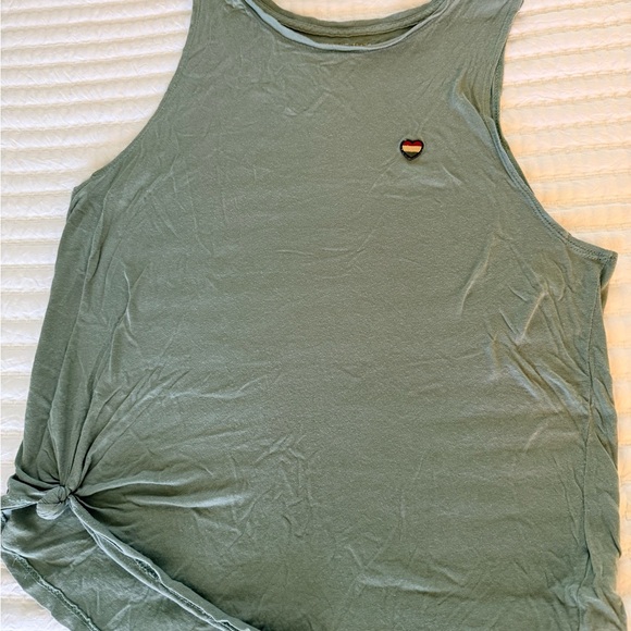 Spiritual Gangster Tops - Sleeveless Sage Green Tank Top